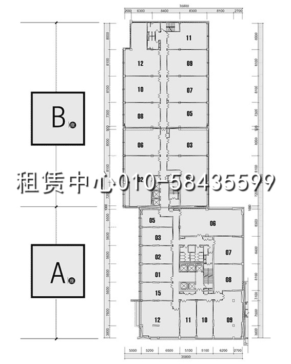 富顿中心标准层平面图